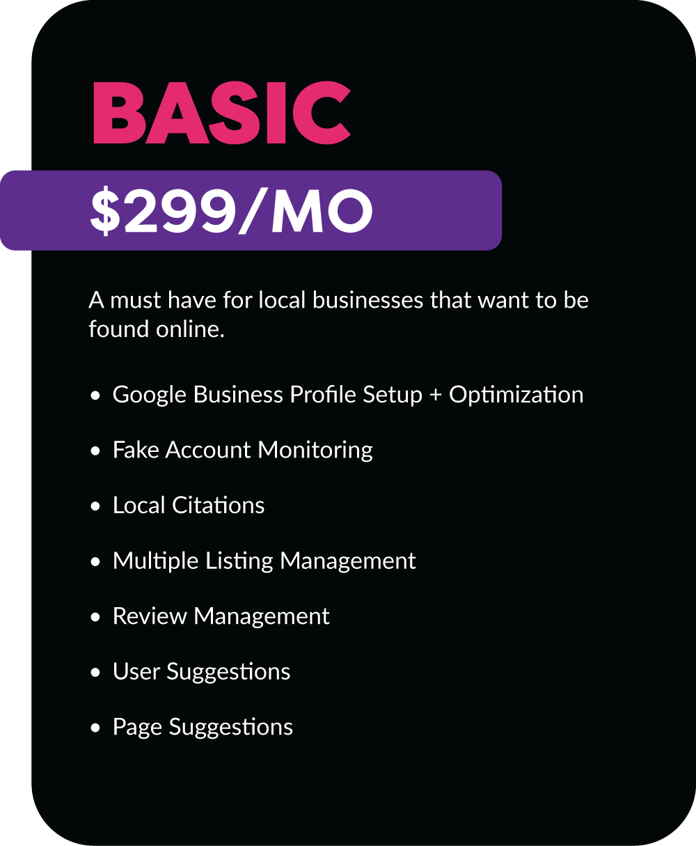 Local SEO Basic Package Dark Local SEO Basic Package Dark
